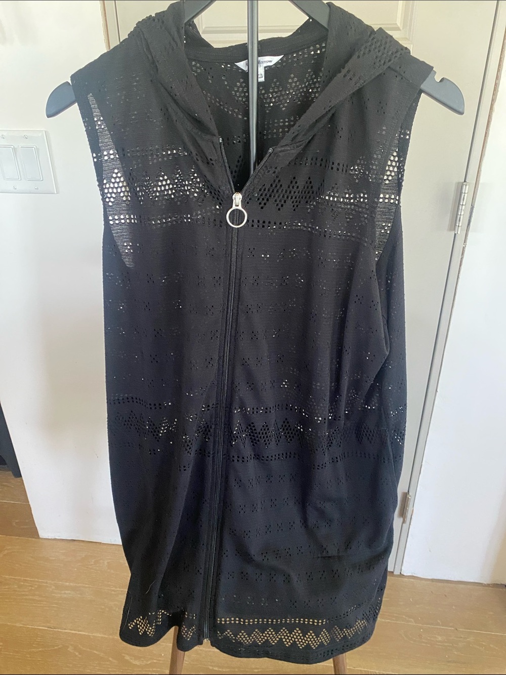 Croft & Barrow Black Hooded Swim Cover-Up - Women